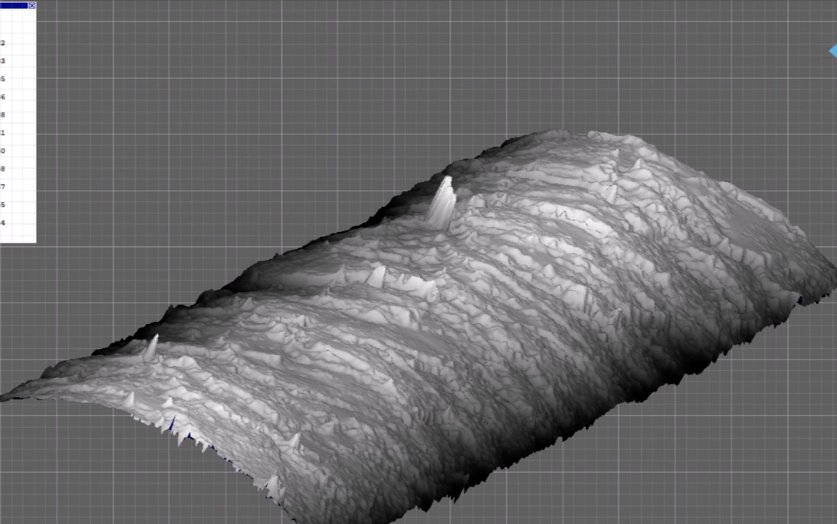 毛髪表面の3D白黒画像